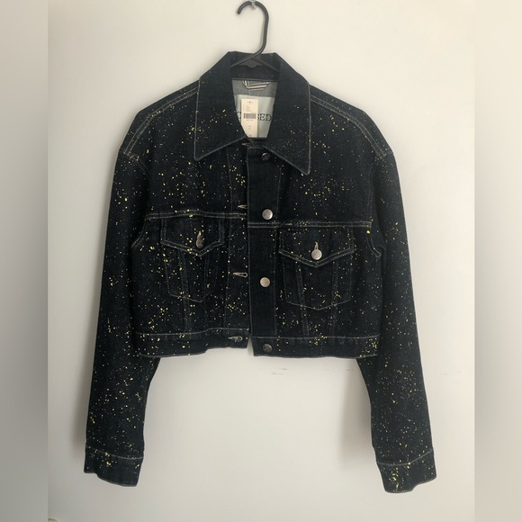 Closed Paint Splatter Cropped Denim Trucker Jacket - Picture 5 of 8